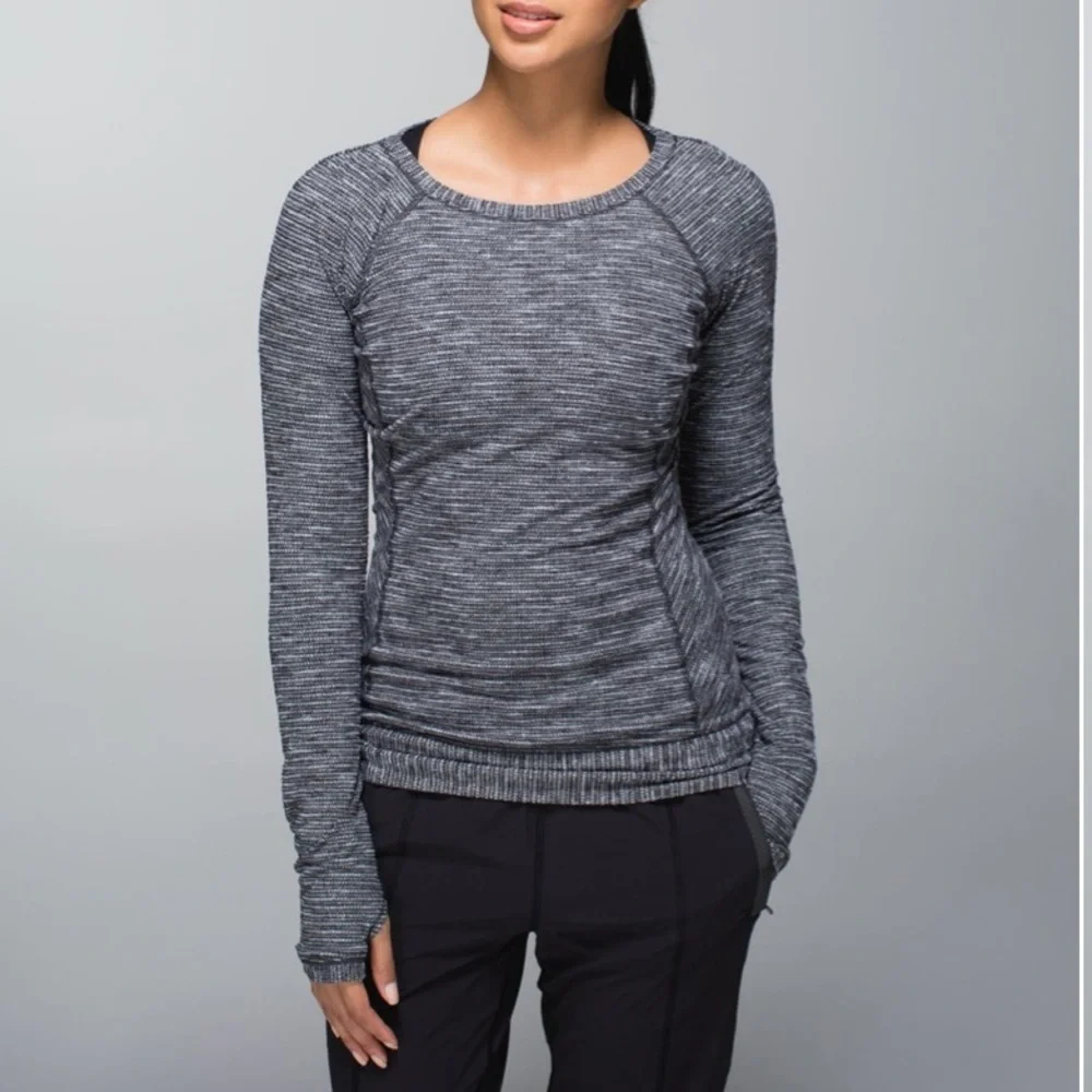Lululemon Race Your Pace Long Sleeve Pullover Coco Pique Black
